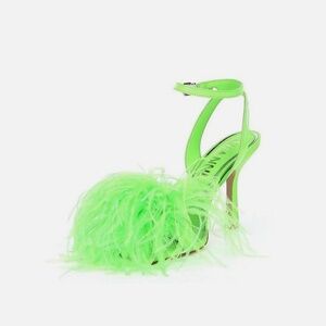 Gianni Bini Neela Feather Square Toe Dress Sandals